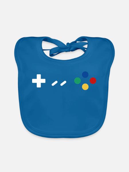 Gamepad - Baby Bio-Lätzchen - Pfauenblau