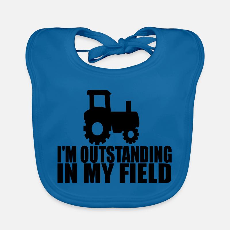 i m outstanding in my field 2 Organic Baby Bibs