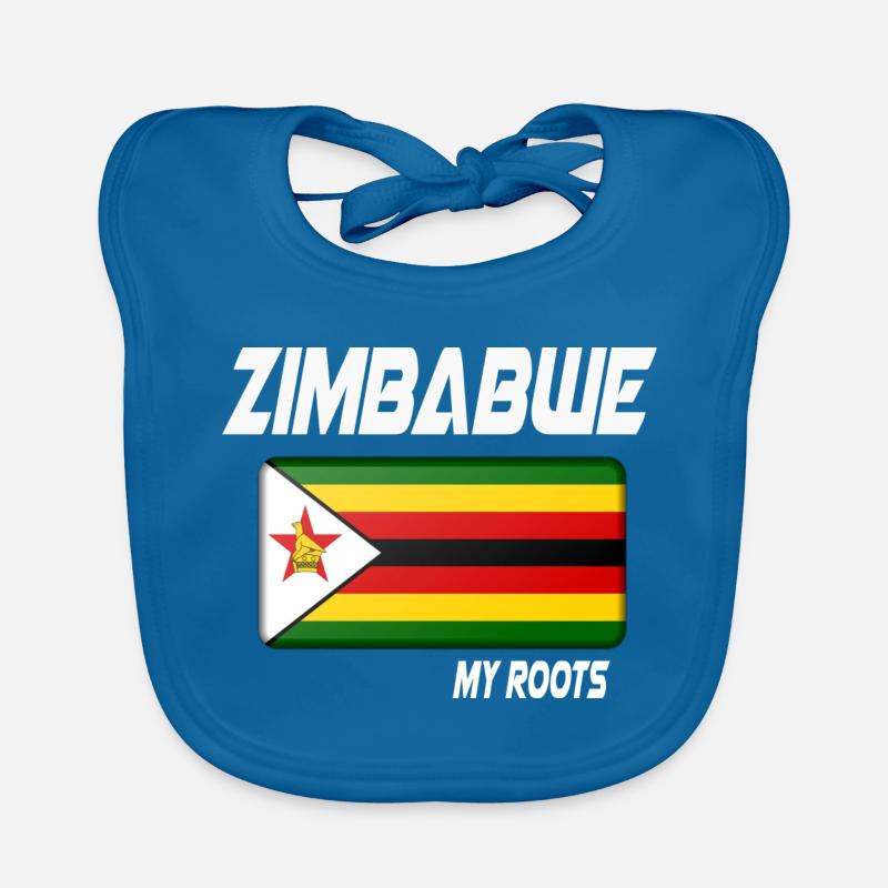zimbabwe roots flag white geschenk Baby Bio-Lätzchen