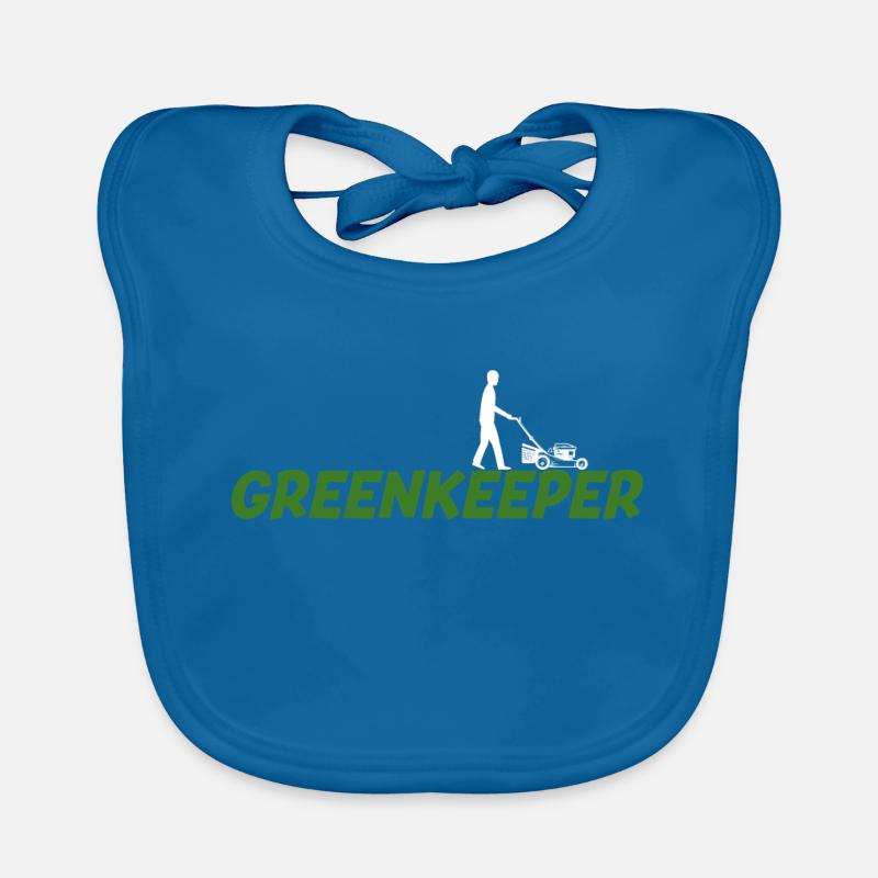 Greenkeeper Rasenmäher Gärtner Geschenkidee - Baby Bio-Lätzchen - Pfauenblau