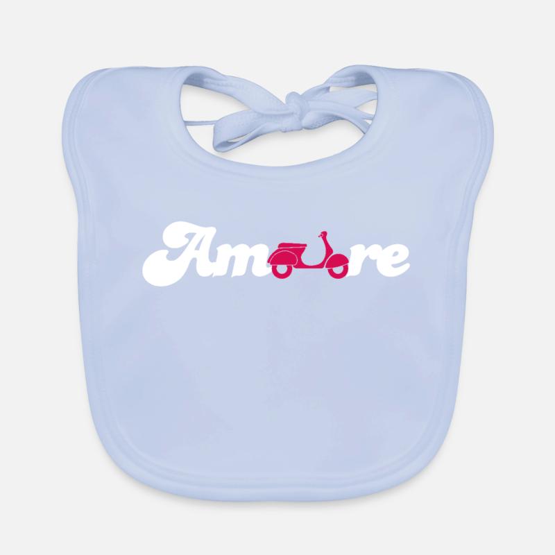 Amore Liebe Love Italien Fan Roller Schreibschrift Baby Bio-Lätzchen
