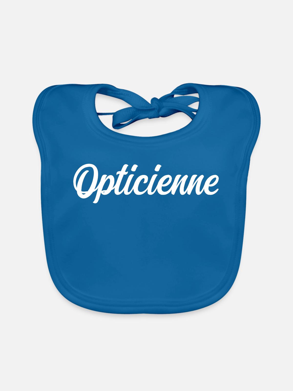Optiker - Baby Bio-Lätzchen - Pfauenblau - Vorne