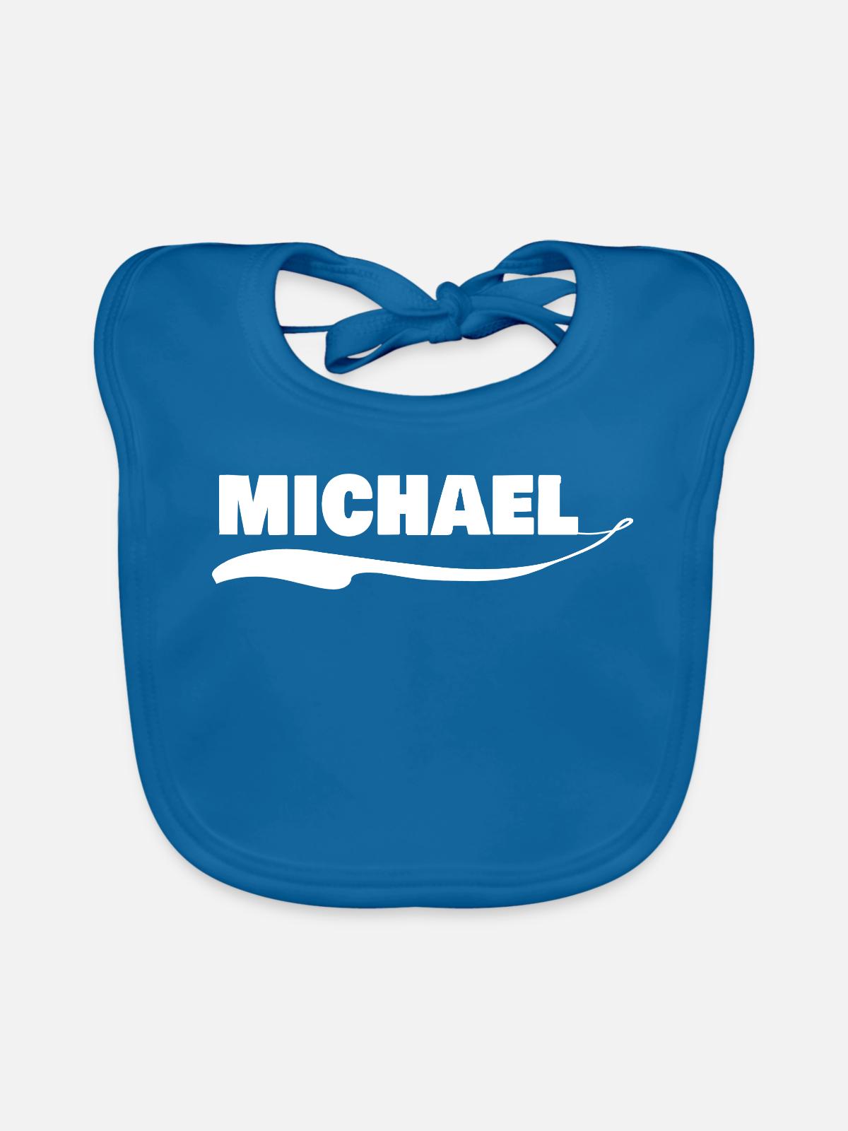 michael - Baby Bio-Lätzchen - Pfauenblau - Vorne