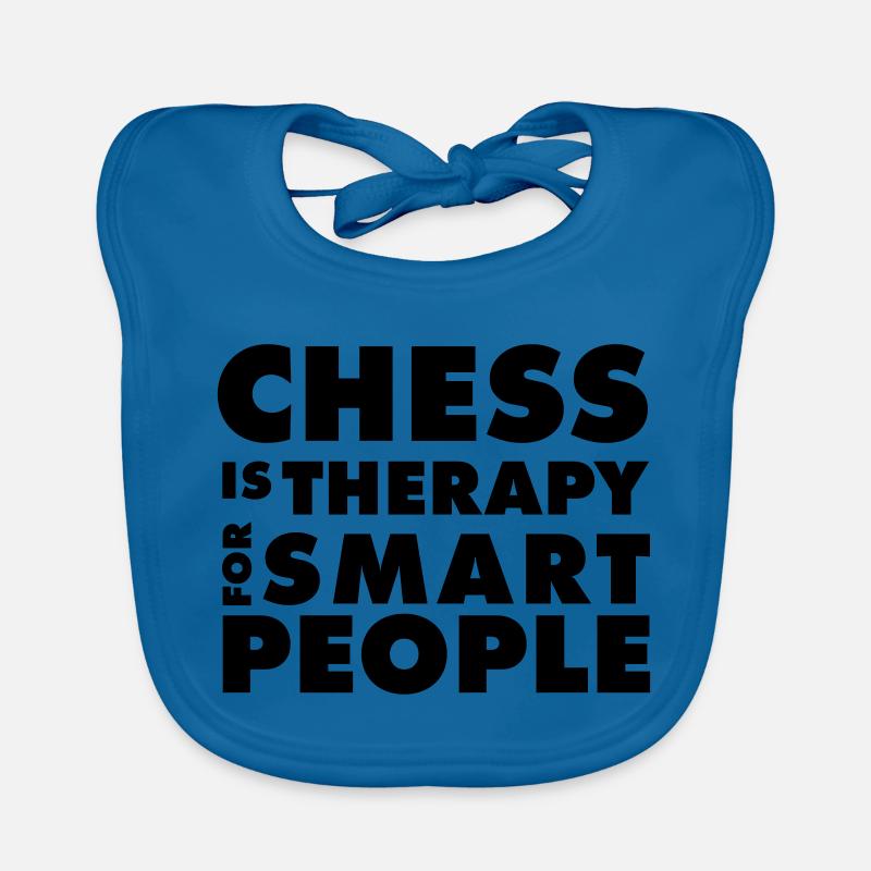 CHESS IS THERAPY - Schach T-Shirt - Geschenkidee Baby Bio-Lätzchen
