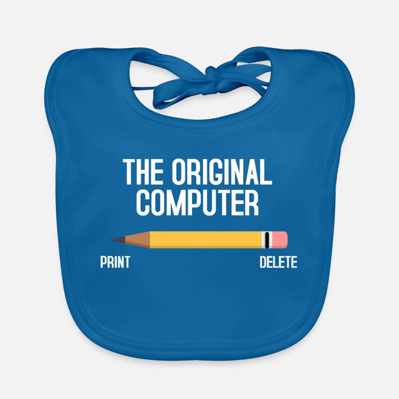 computer - Organic Baby Bibs - peacock-blue