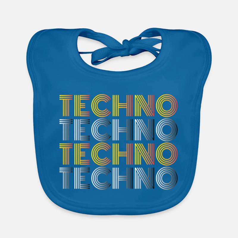TECHNO TECHNO TECHNO Musik Goa Tanzen Geschenk Baby Bio-Lätzchen