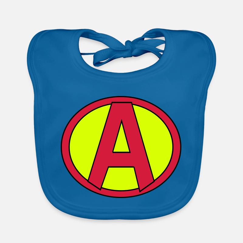 Super, Superheld, Superheldin, Hero, A - Baby Bio-Lätzchen - Pfauenblau
