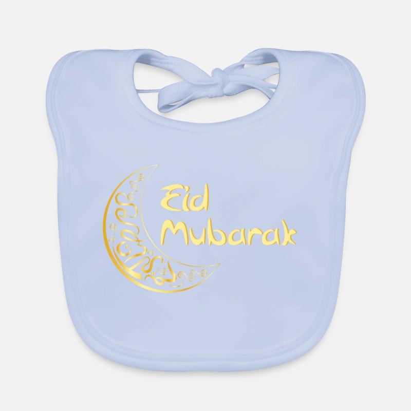 Ramadan Eid Mubarak Breaking the Fast Greeting Organic Baby Bibs