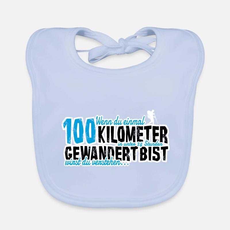 100 Kilometer Marsch Marschieren Geschenk Wanderer Baby Bio-Lätzchen