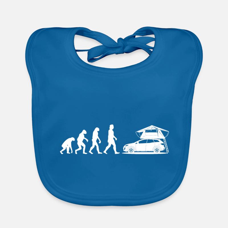 Evolution mit DACHZELT - Geschenk für Camper Baby Bio-Lätzchen