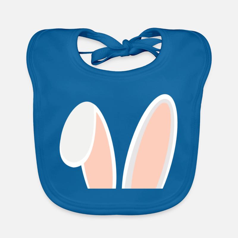 Oreilles de lapin - Bavoir bio Bébé - bleu paon