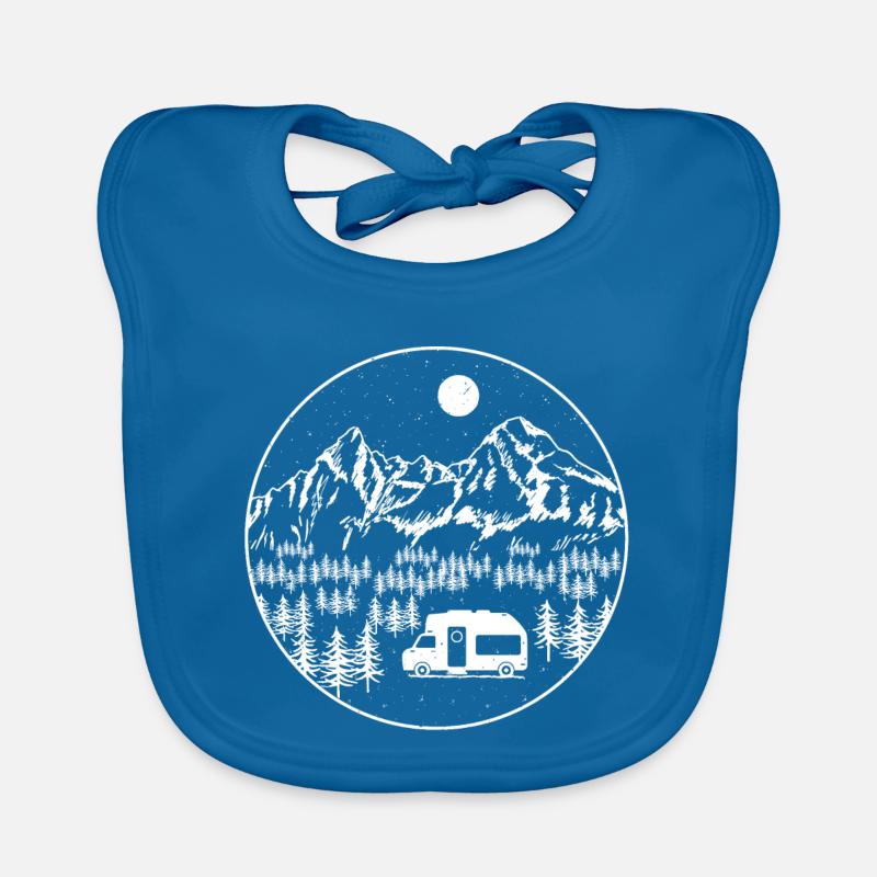 Camping camping vacances Natur Camper bourdon nocturne - Bavoir bio Bébé - bleu paon