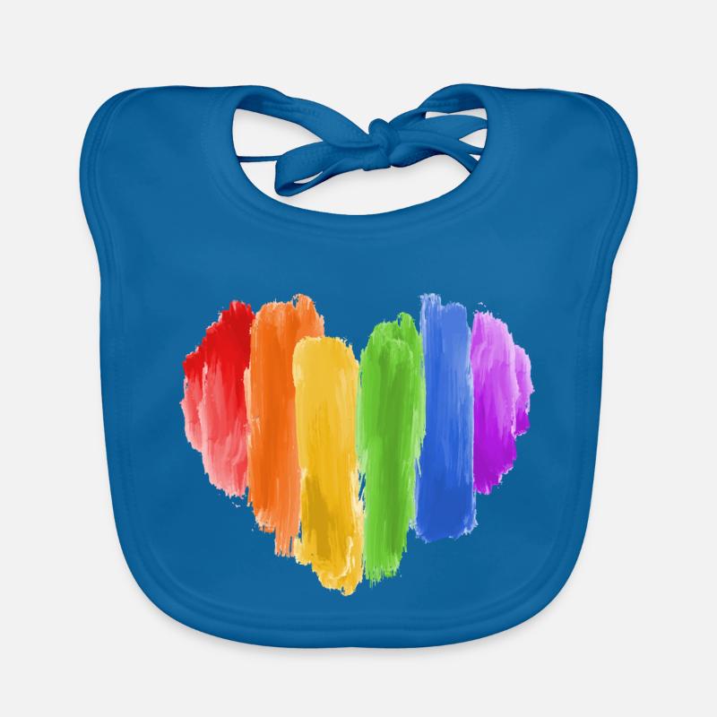 Regenbogen LGBT Herz Gay Pride Csd Baby Bio-Lätzchen