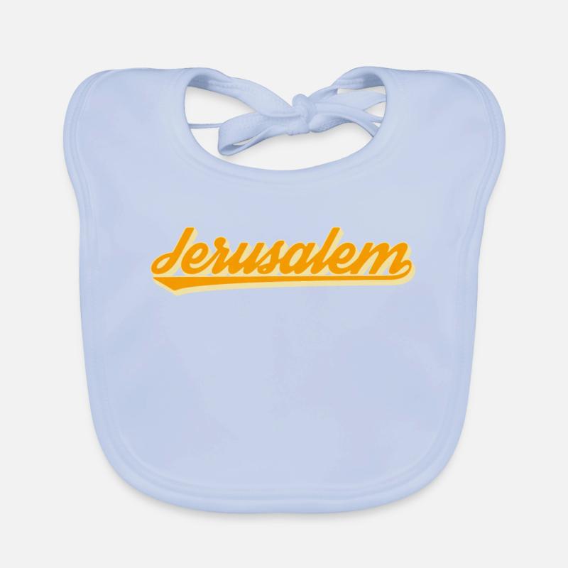 Jerusalem Retro Script Baby Bio-Lätzchen