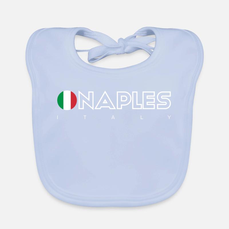 Naples Flag Circle Typography Organic Baby Bibs
