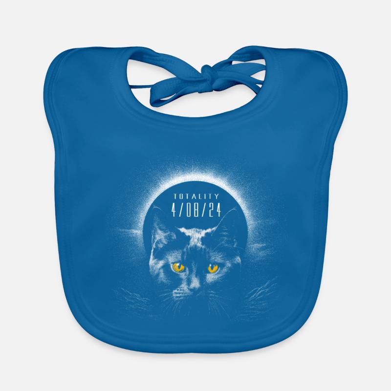 Chat noir mignon avec éclipse solaire totale 2024 Bavoir bio Bébé