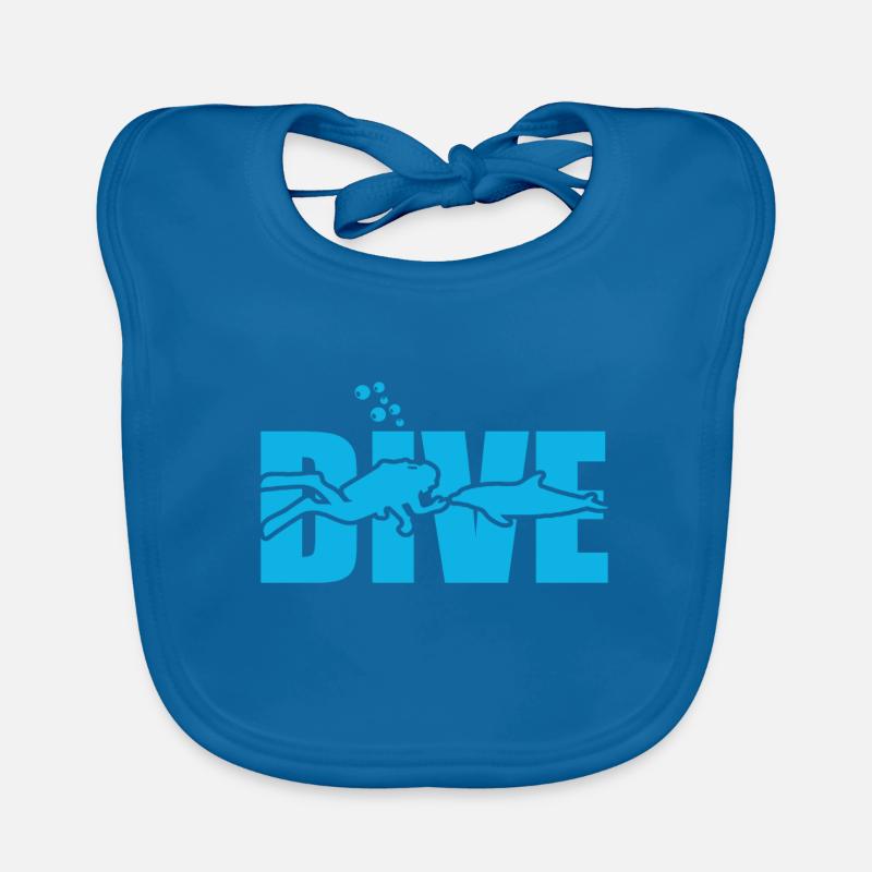 Plongée Plongée - Bavoir bio Bébé - bleu paon