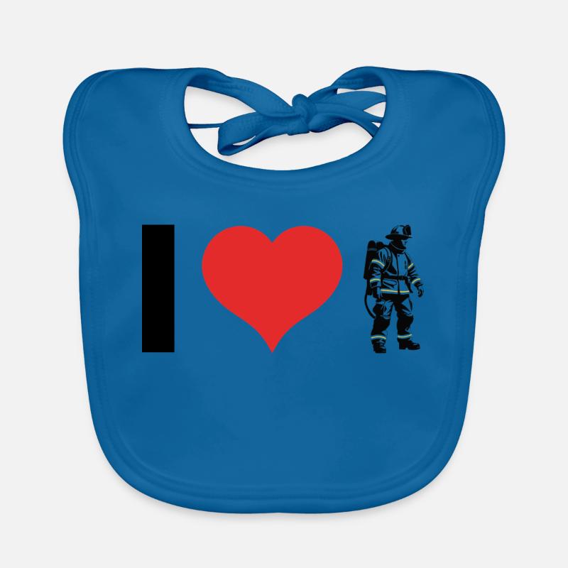 Firefighter - Profession Design Sticker Organic Baby Bibs