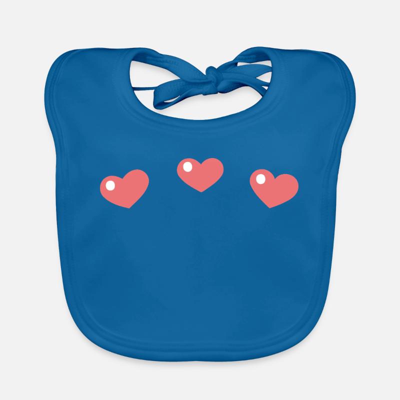 Pastel hearts with a sleek pattern Organic Baby Bibs