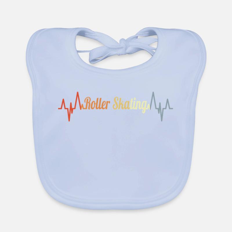 Rollerskates Herzklopfen Baby Bio-Lätzchen