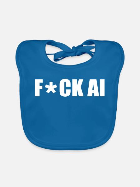 Fuck ai - Baby Bio-Lätzchen - Pfauenblau
