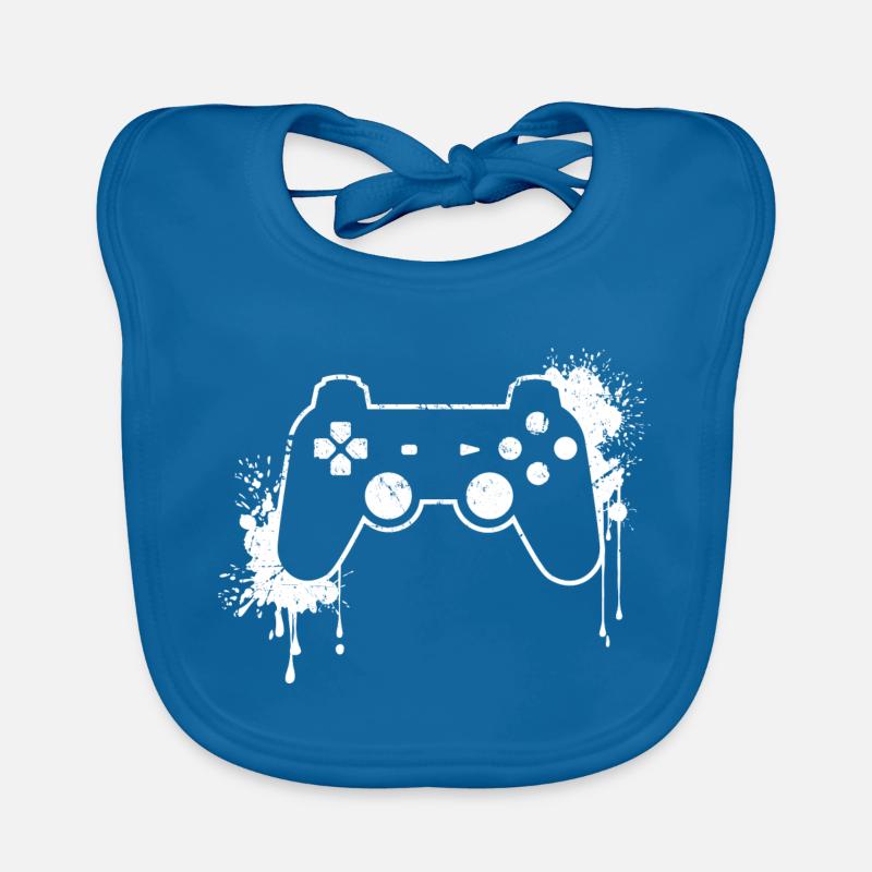 CONTROLLER RETRO in weiß Baby Bio-Lätzchen