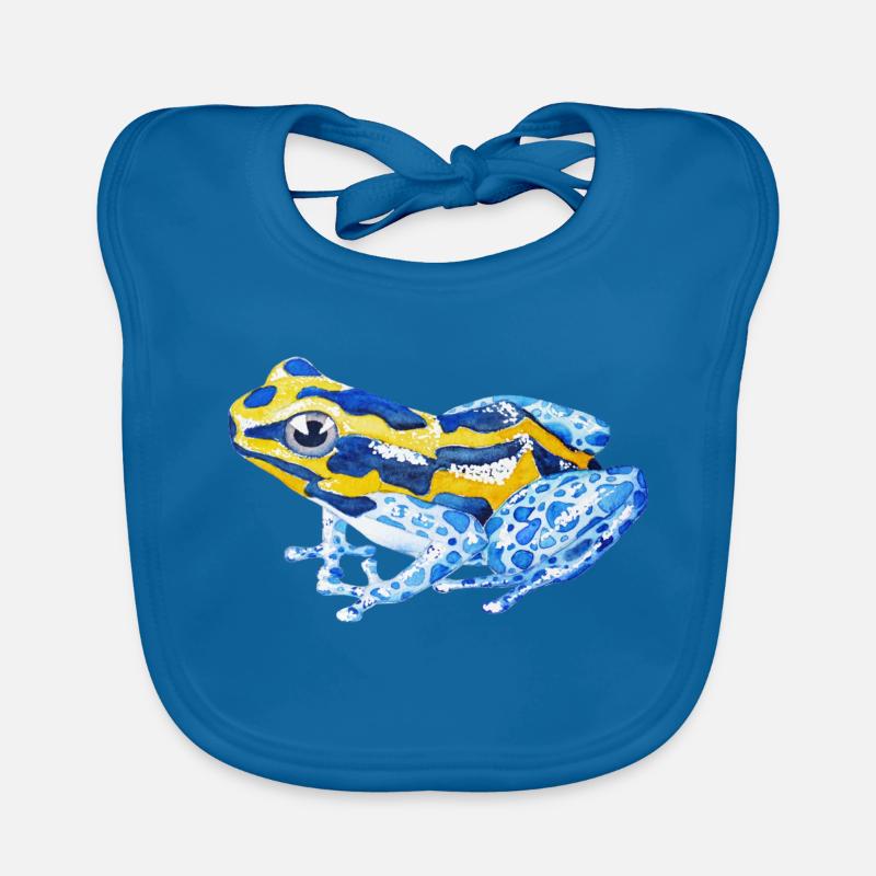 Blue frog from the rainforest Organic Baby Bibs