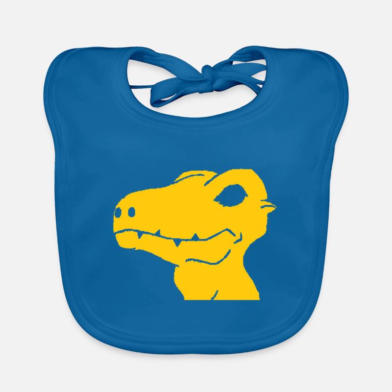 Dino Augmon Digimon cadeau jaune - Bavoir bio Bébé - bleu paon