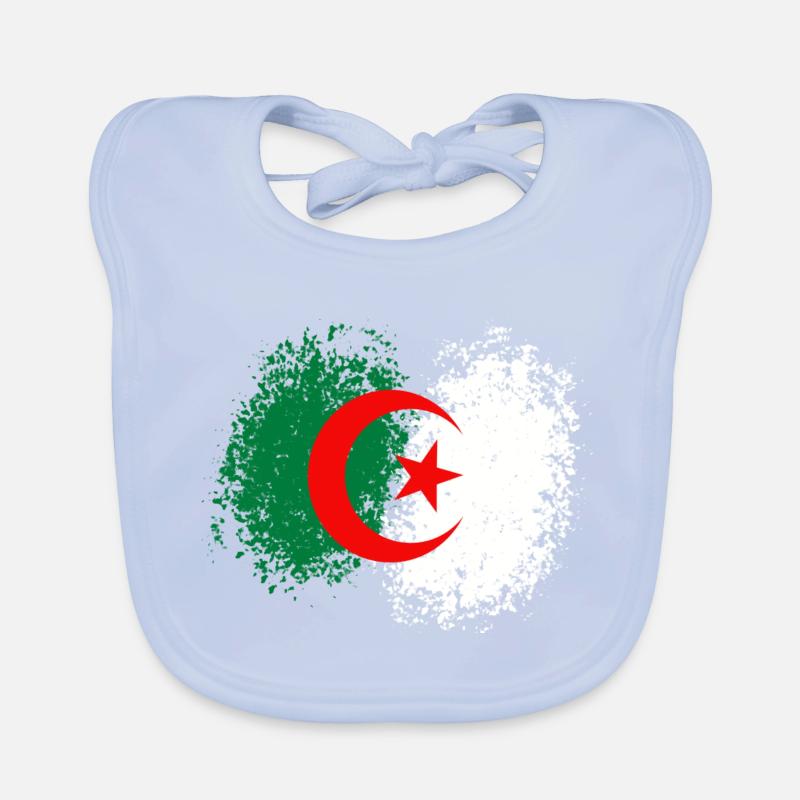 Drapeau d'Algérie Bavoir bio Bébé