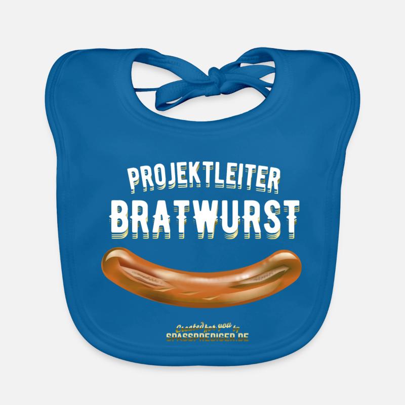 Projektleiter Bratwurst das Original Grill Design - Baby Bio-Lätzchen - Pfauenblau