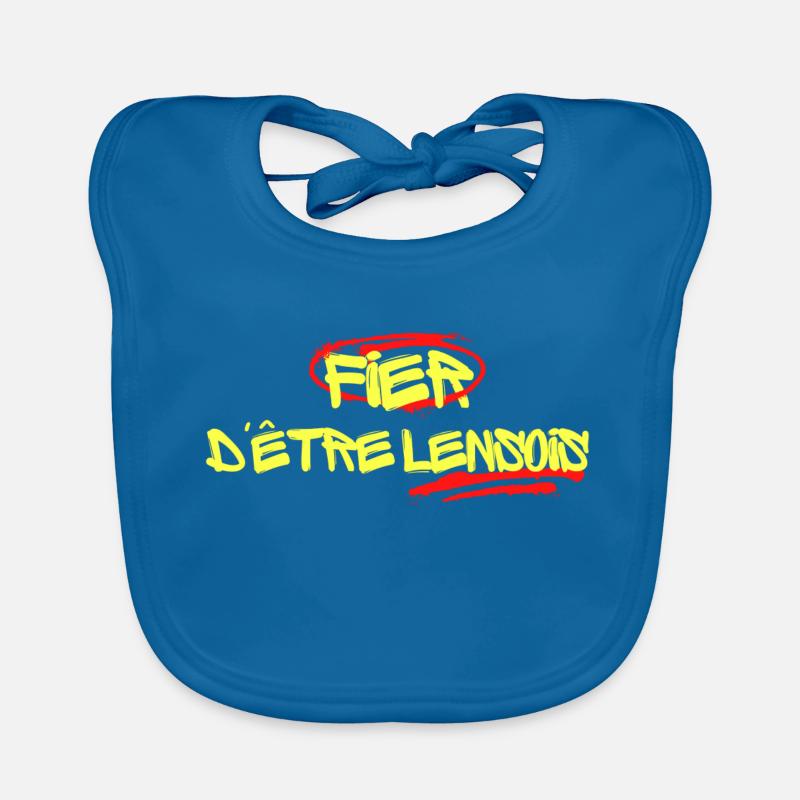 Fier d'être lensois - Bavoir bio Bébé - bleu paon