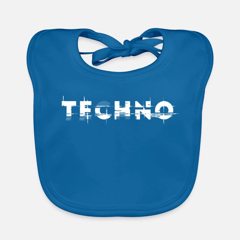 Techno design glitch, pour DJ EDM Techno House Bavoir bio Bébé