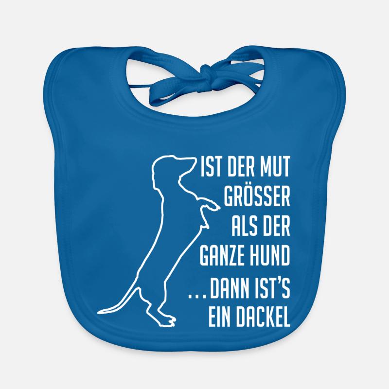 Mutiger Dackel Dackelsilhouette lustiger Spruch Baby Bio-Lätzchen