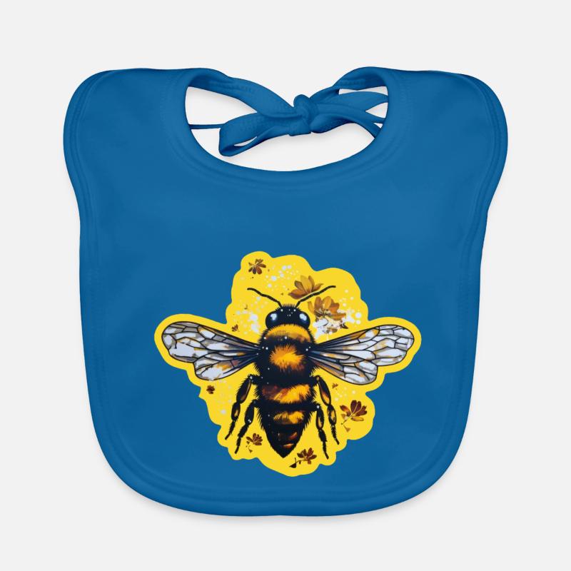 Honey bee in summer Organic Baby Bibs