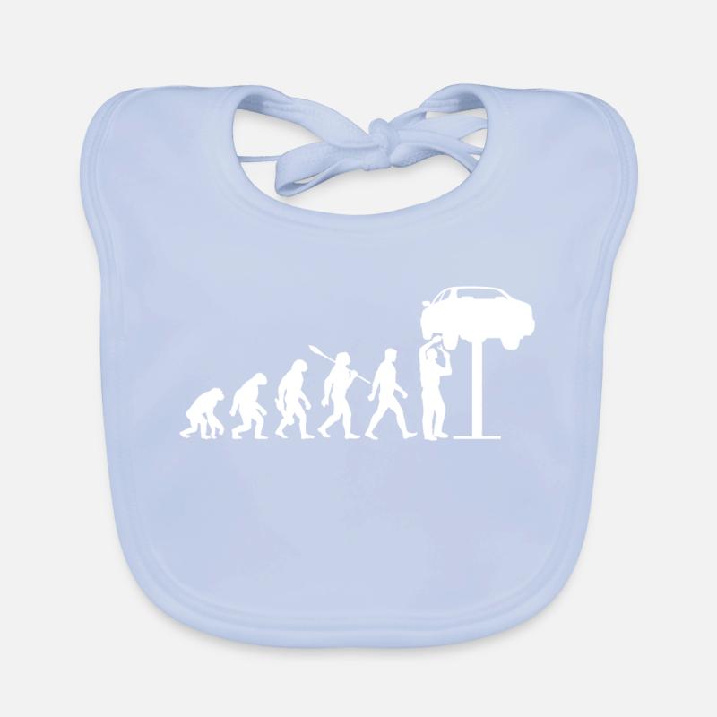Evolution - Auto - KFZ Mechaniker - Schrauber Baby Bio-Lätzchen