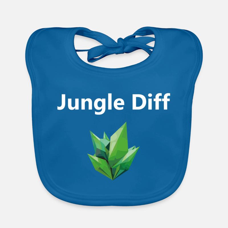 Diff League Legend Jungle Blanc - Bavoir bio Bébé - bleu paon