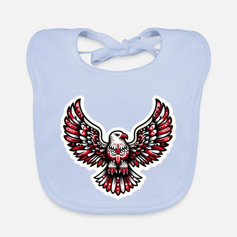 Red and White Eagle Organic Baby Bibs