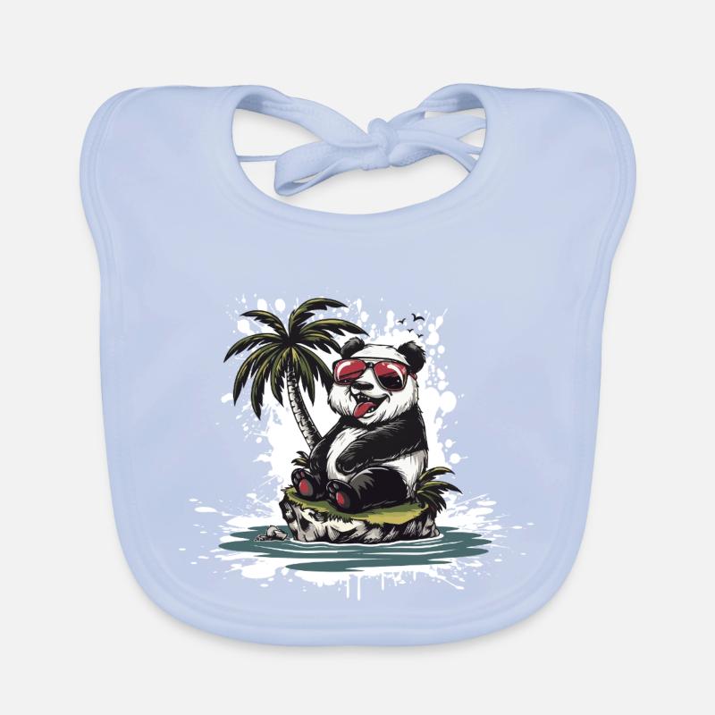 Panda Island Palm Tree Organic Baby Bibs