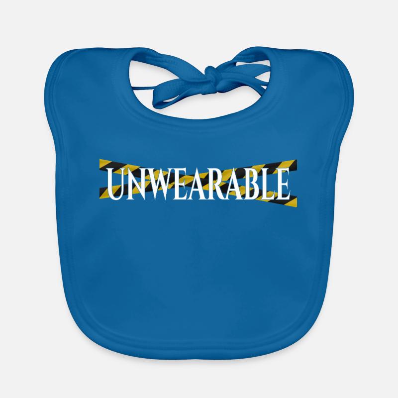 Unwearable – Statement Design with Warning Tape Organic Baby Bibs