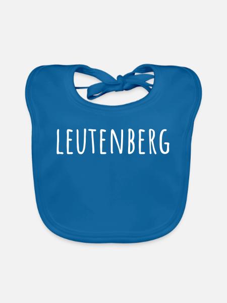 Leutenberg Stadt Name Thüringer Wald - Baby Bio-Lätzchen - Pfauenblau - Vorne