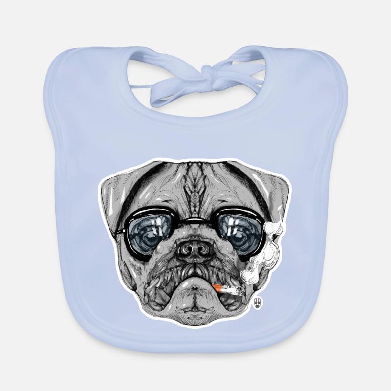 Mops, intellektuell Baby Bio-Lätzchen