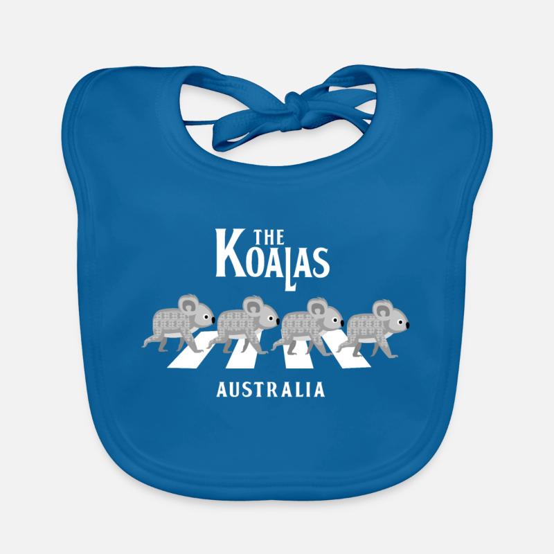 Koalas patterned - Organic Baby Bibs - peacock-blue