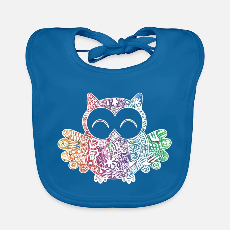 Owli blanc coloré Bavoir bio Bébé