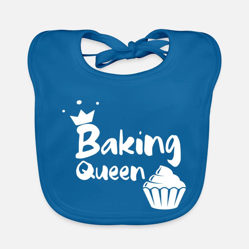 Baking Queen funny humor cupcake gift Organic Baby Bibs