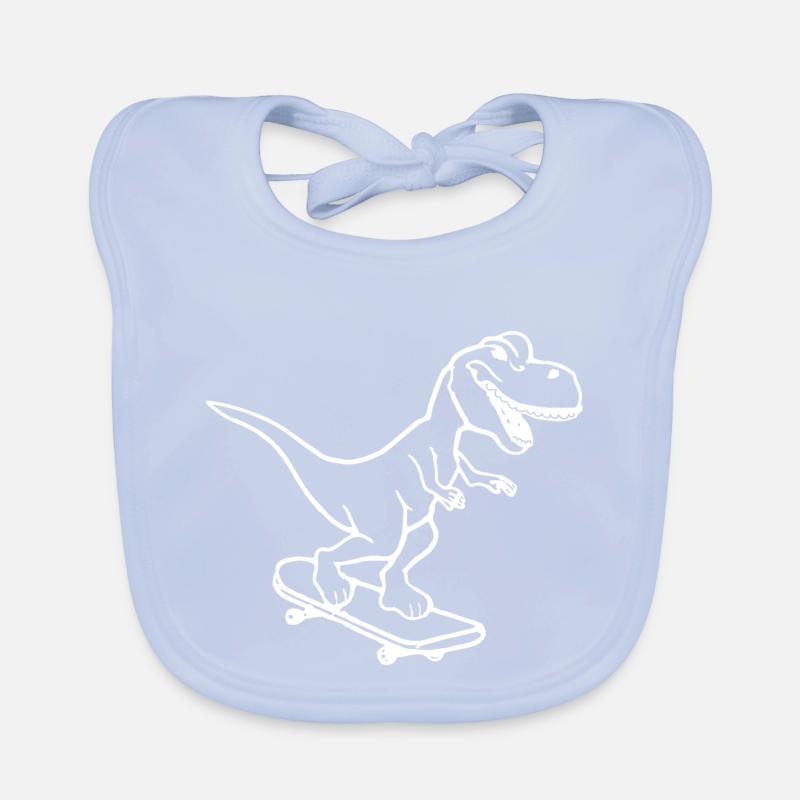 Dinosaurier Skateboard Lustig Geschenkidee Baby Bio-Lätzchen