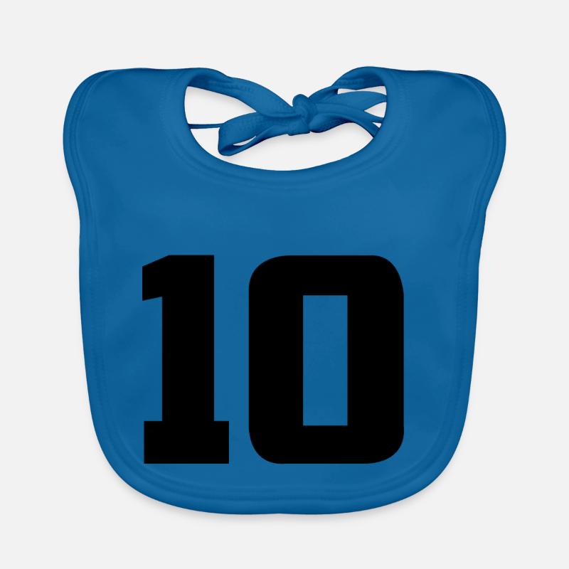 Numéro 10 - Bavoir bio Bébé - bleu paon