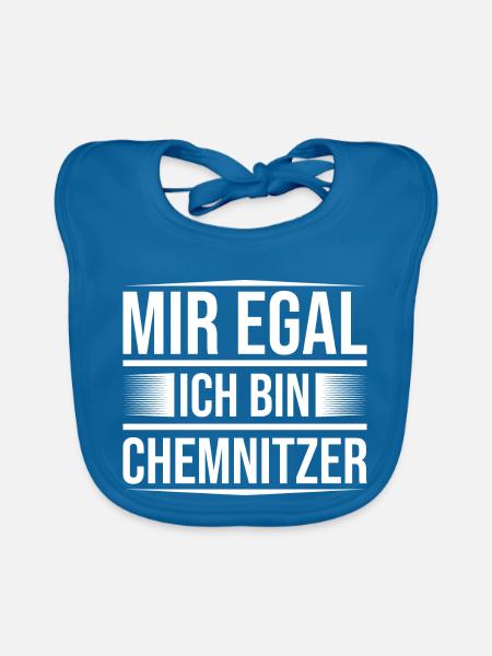 Mir egal Chemnitz - Baby Bio-Lätzchen - Pfauenblau
