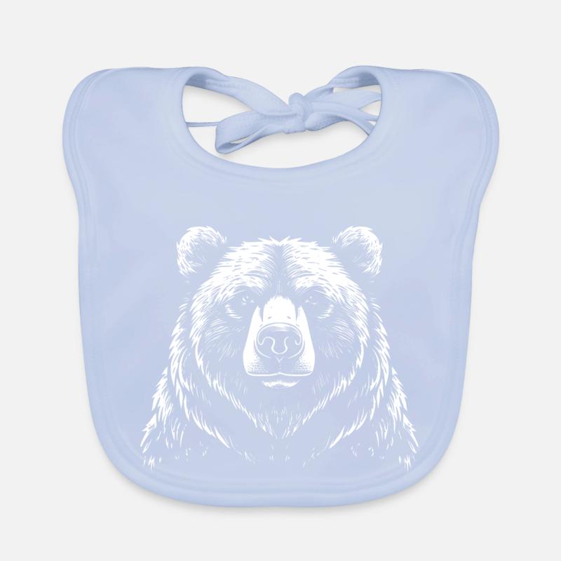 Conception réaliste d’illustration d’ours brun Bavoir bio Bébé