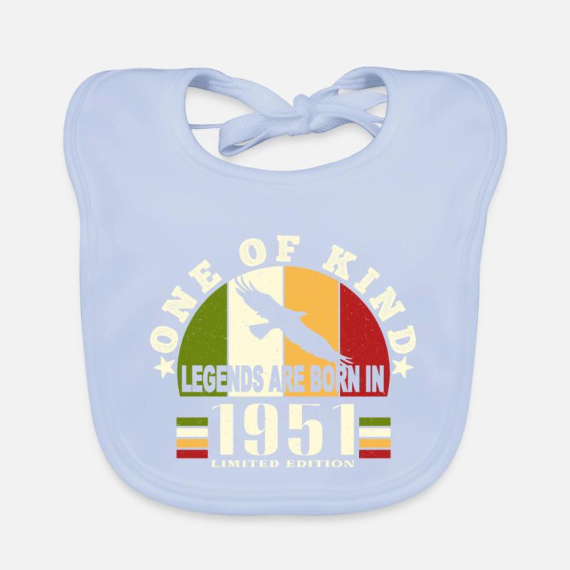 Legend Born 1951 anniversaire 73 ans Bavoir bio Bébé