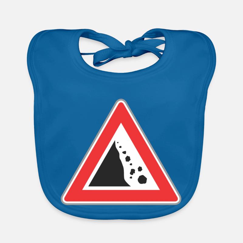 Road sign Stone fall Organic Baby Bibs